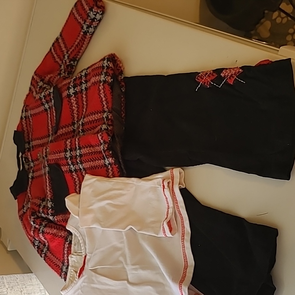 Vintage toddler girl size 4t 3 piece outfit with jacket, shirt, and pants